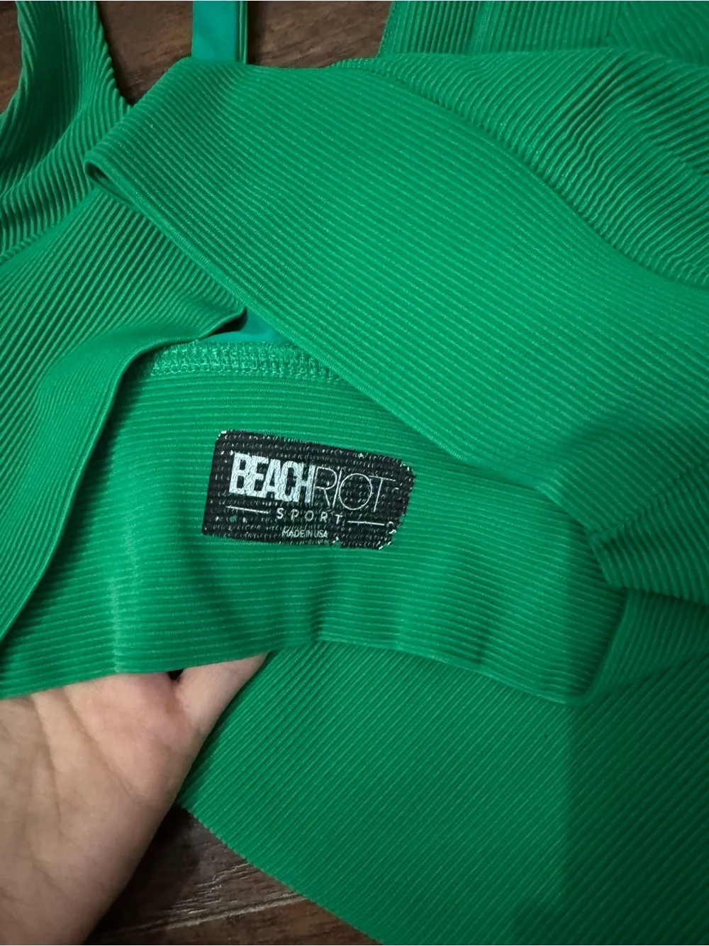 Beach Riot Green Ribbed Leggings & Sports Bra Set